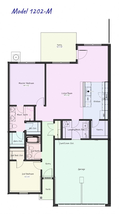 TIPPY I duplex floor plan at Concord Crossing, Lafayette, IN 47909